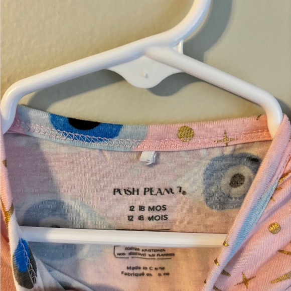 Posh Peanut Pink Footie with Blue Eye Design - Picture 2 of 3